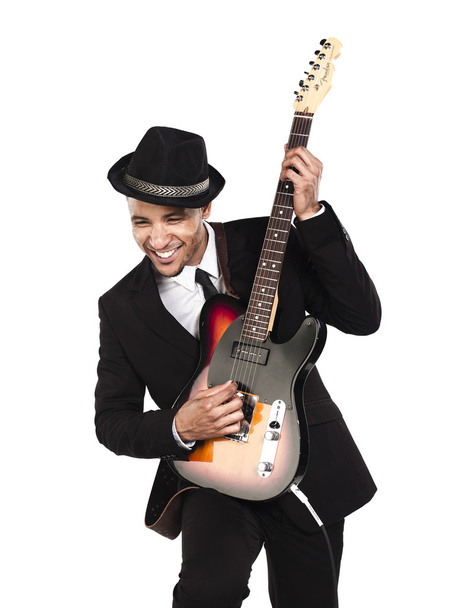 happy businessman playing guitar - Foto, Bild