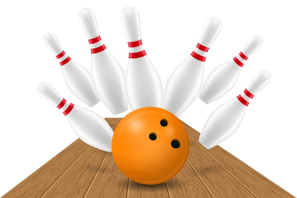 bowling ball and pin vector illustration - Вектор, зображення