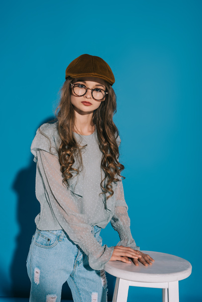 teenage girl in trendy outfit - Фото, изображение