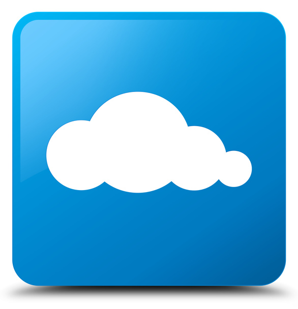 Felhő ikon cián kék négyzet gomb - Fotó, kép