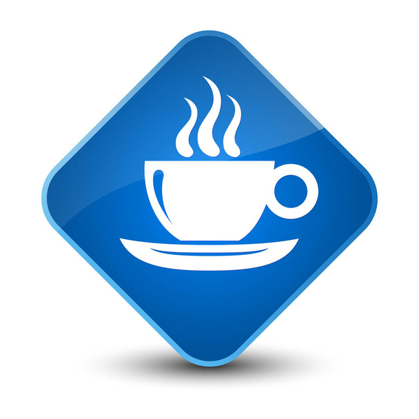 Coffee cup icon elegant blue diamond button - Photo, Image