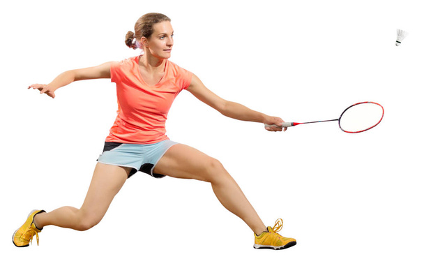 Young woman badminton player - Foto, Imagem