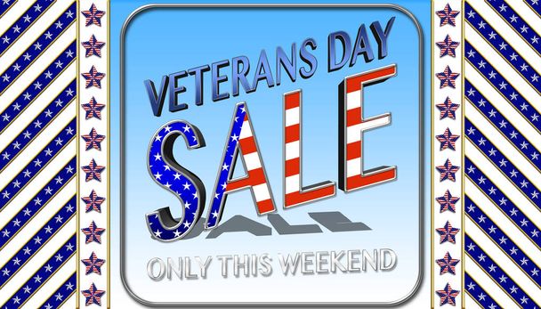 Happy Veterans Day, Hot Sale, 3D Illustration, Honoring all who served, American holiday template. - Photo, Image