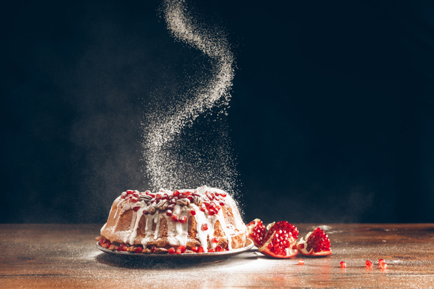 christmas cake powdering with icing sugar - Photo, Image