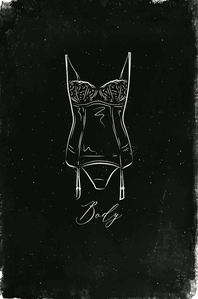 Underwear body chalk - Vektor, Bild