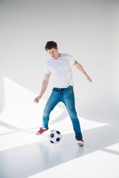 young man with soccer ball - Fotó, kép