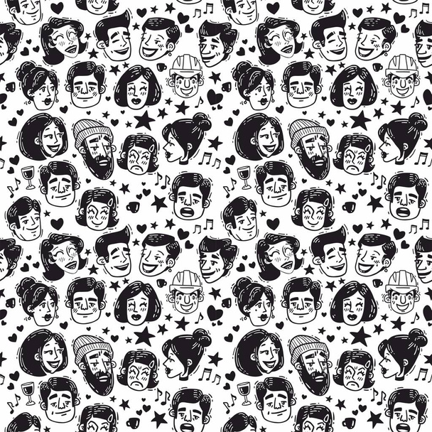 patrón de las caras de las personas
 - Vector, imagen