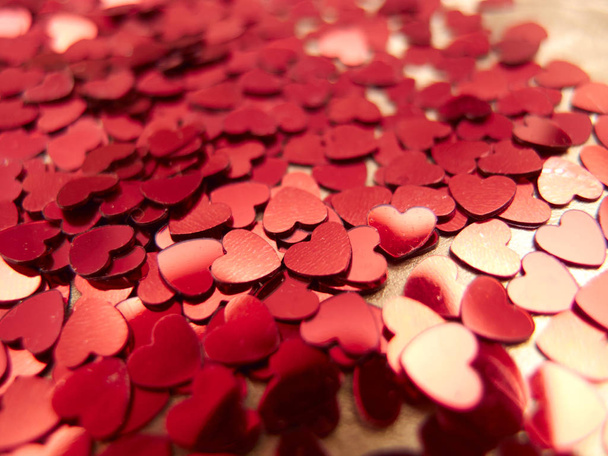 světlé srdce konfety pozadí, Valentine den koncept - Fotografie, Obrázek