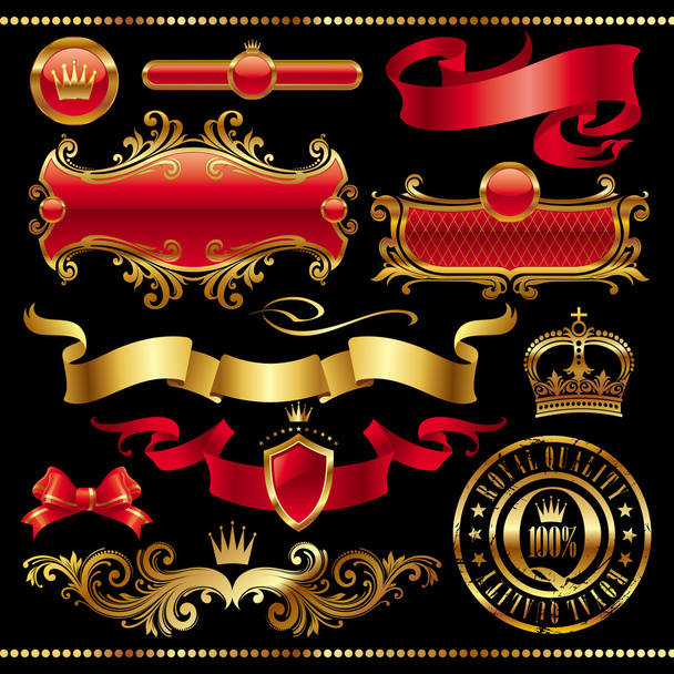 Golden royal design element - Vector, Image