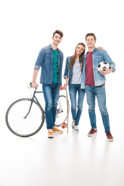 young friends with sport equipment - Foto, Bild