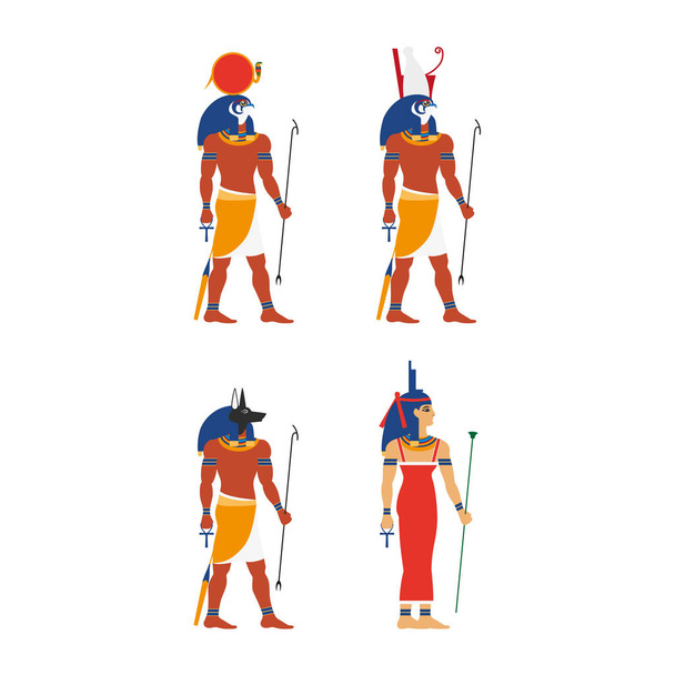 vector flat egypt god set - ベクター画像