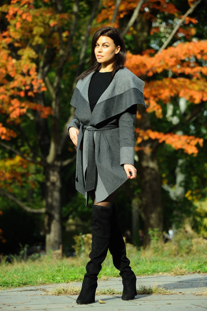 Fashion woman dressed in elegant coat - Foto, imagen