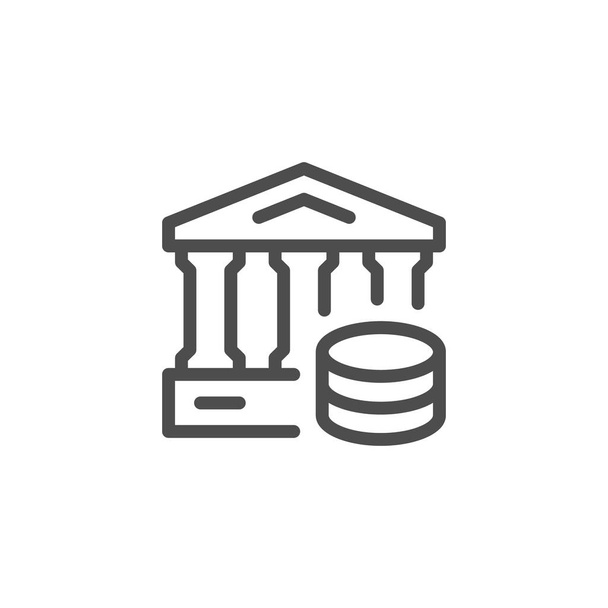 Bank line icon - Vector, Image