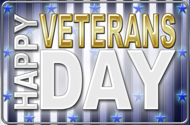 Stock Illustration - Feliz Día de los Veteranos, Ilustración 3D, Honrar a todos los que sirvieron, plantilla de vacaciones estadounidenses
. - Foto, Imagen
