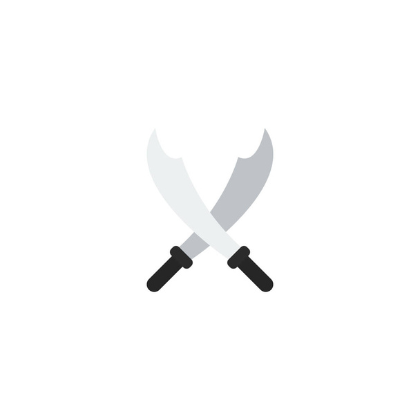 Icône plate Black Mark Element. Illustration vectorielle d'une épée à icône plate isolée sur un fond propre. Peut être utilisé comme pirate, épée et sabre symboles
. - Vecteur, image