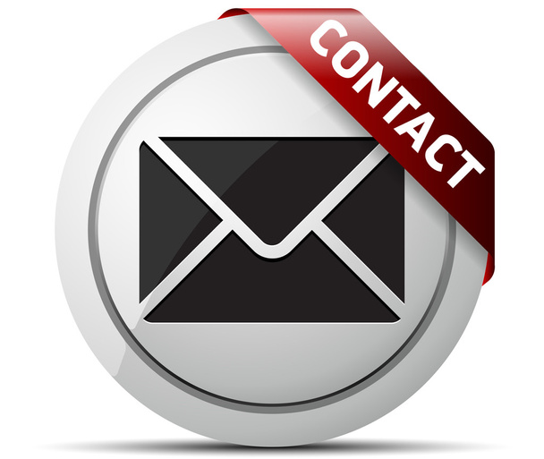 Ícones cinza de e-mail com fita vermelha
 - Vetor, Imagem