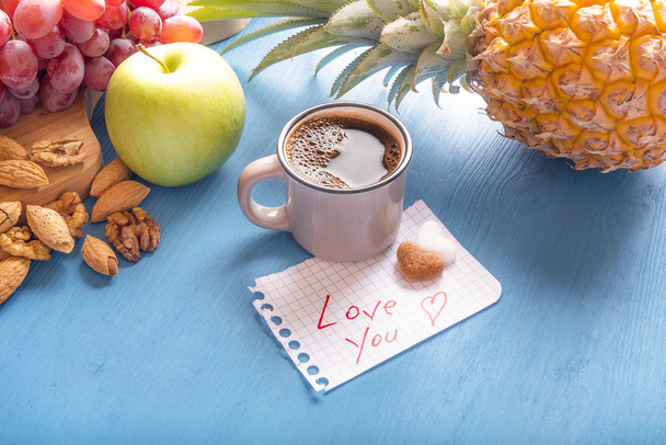 Healthy snack and love you text - Photo, Image