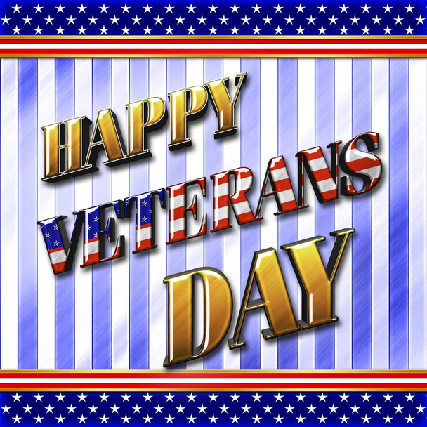 Запас ілюстрація - щасливий день ветеранів, 3d ілюстрація навчального матеріалу, на честь всіх тих, хто служив, американського свята шаблон. - Фото, зображення