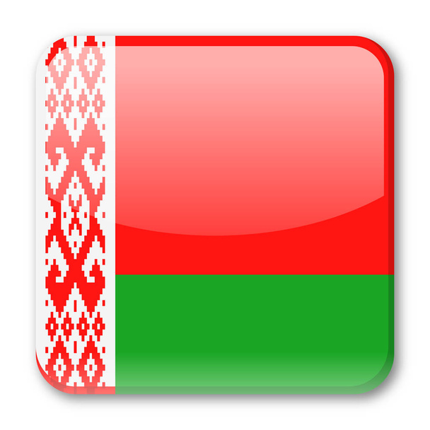 Fehéroroszország zászló vektoros tér ikon - Vektor, kép