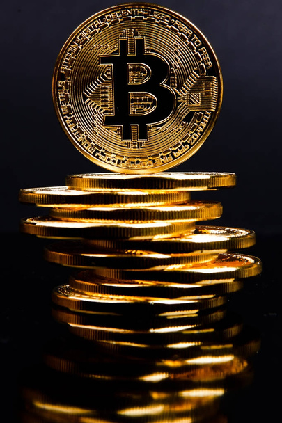 bitcoin coins group isolated - Photo, image