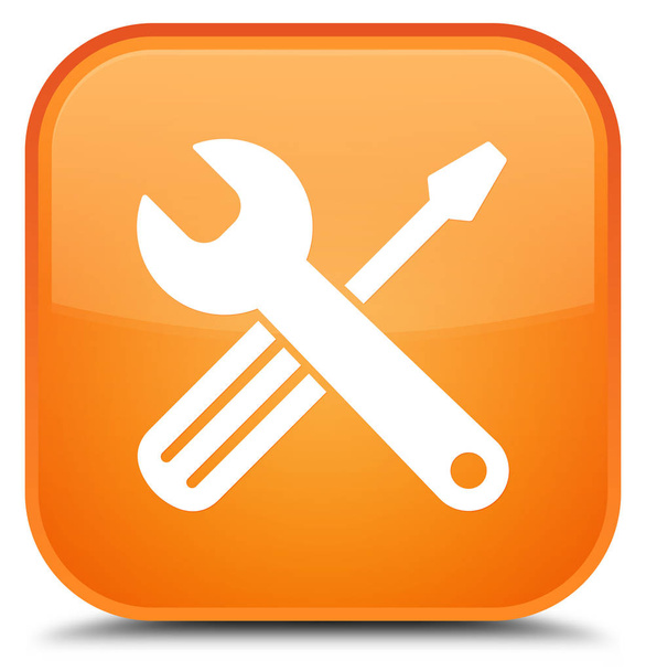 Tools icon special orange square button - Photo, Image