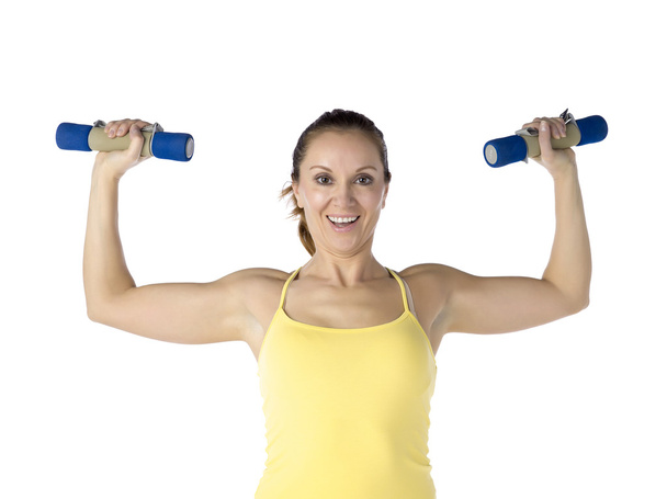 gerijpte vrouw op een fitness-oefening - Foto, afbeelding