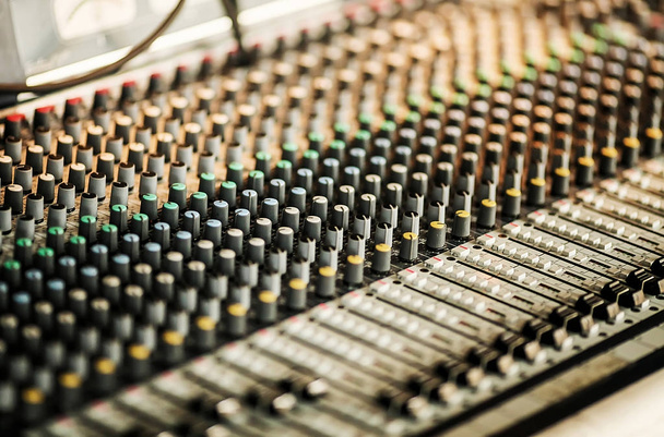 sound studio adjusting record equipment - Photo, Image