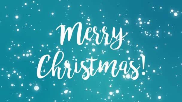Teal blue Merry Christmas greeting card video - Footage, Video