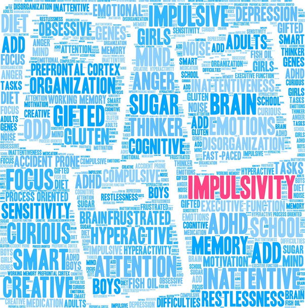 Impulsividade Word Cloud
 - Vetor, Imagem