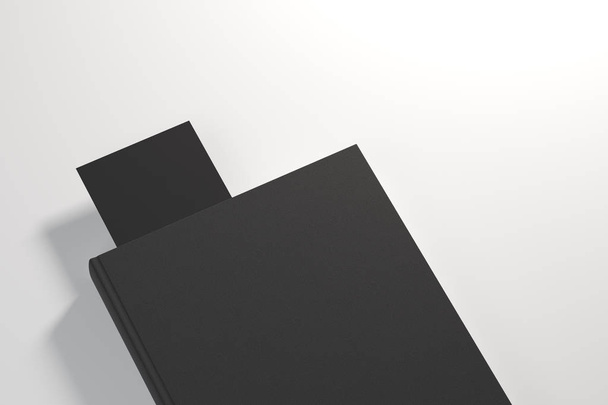 Black planner with a bookmark - Фото, изображение