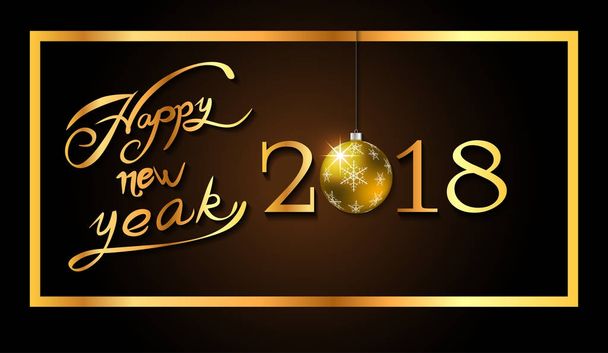 Wzór tekstu szczęśliwy Nowy Rok 2018. - Wektor, obraz