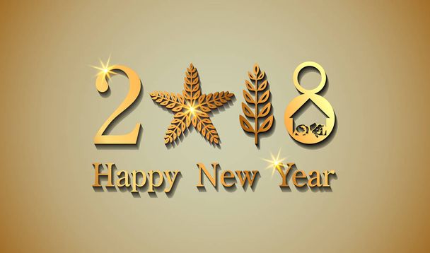 Happy New Year 2018 text design. - Vector, Image