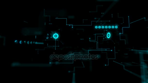 4K Animation 3D abstract dark background moving graph bar infographic dot and line metaphor cyber futuristic data transfer network connection concept - Footage, Video