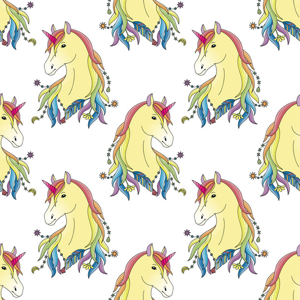 Unicorn Seamless Pattern - Vetor, Imagem