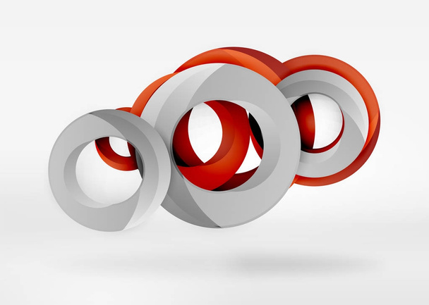Modern 3d ring vector abstract background - Vettoriali, immagini