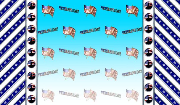 Stock Illustration - Día de los Veteranos, Ilustración 3D, Honrar a todos los que sirvieron, plantilla de vacaciones estadounidenses
. - Foto, Imagen