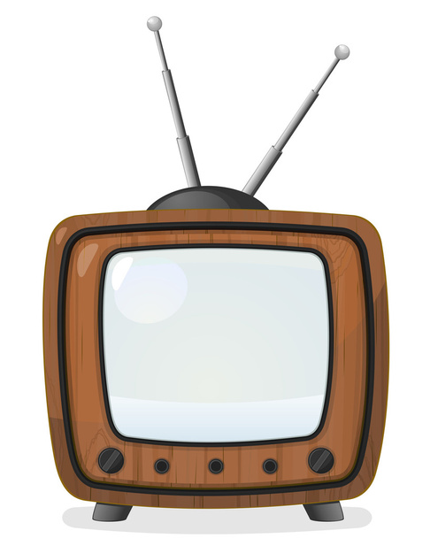 Retro wooden TV set - Διάνυσμα, εικόνα