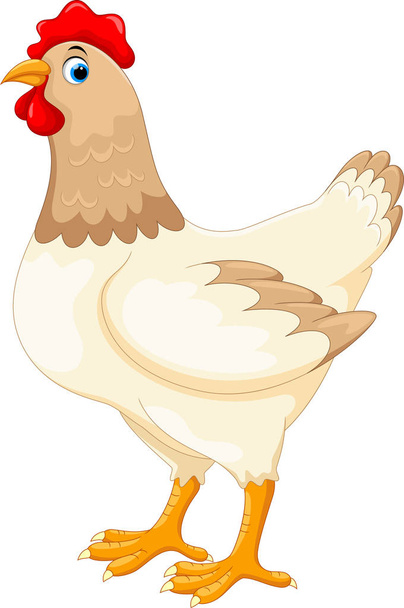 cute cartoon hen isolated on white background - Vektori, kuva