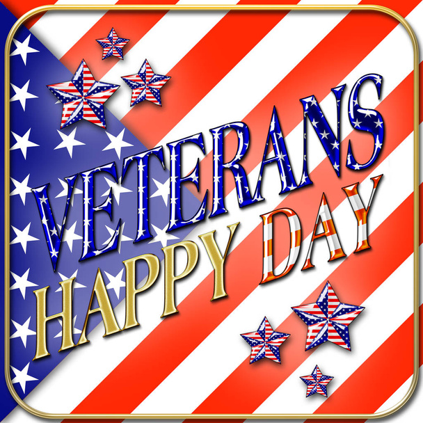 ストック イラスト - 幸せの復員軍人の日、3 d イラスト、尊重すべての人、アメリカの休日テンプレート. - 写真・画像