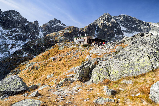 Alpine chalet Teryho chata in hoge Tatra gebergte, Slowakije - Foto, afbeelding