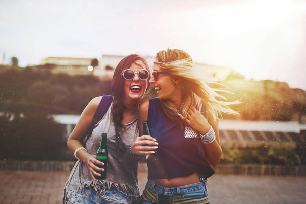 party girls in summer having fun - Фото, изображение