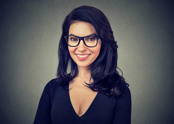 Cheerful smiling businesswoman in glasses - Foto, imagen
