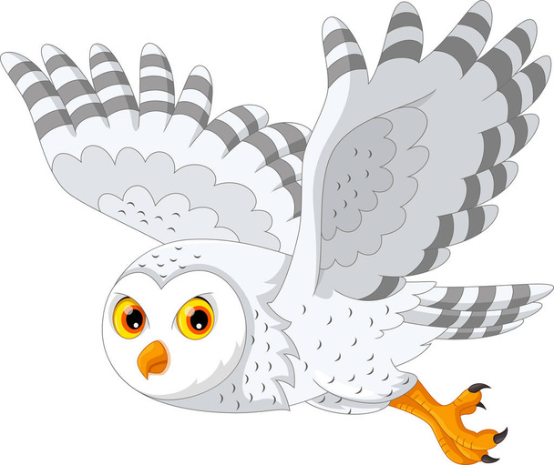 Sarjakuva luminen pöllö lentää
 - Vektori, kuva