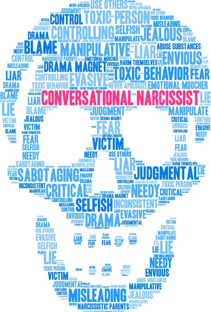 Conversational Narcissist Word Cloud - Vector, Image