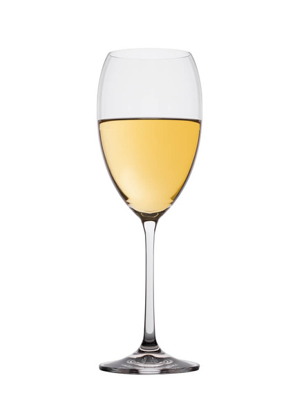 Glass of white wine isolated on white - Foto, afbeelding