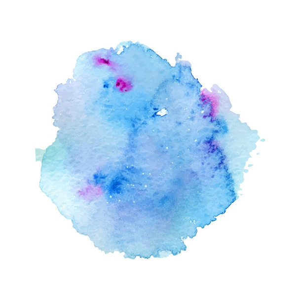 Μπλε και μοβ ακουαρέλα splash, spot, dot και λωρίδα απομονωθεί σε λευκό φόντο.  - Διάνυσμα, εικόνα
