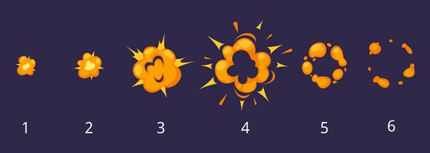 Explosion frames for animation - Vector, Image