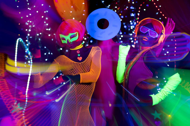 gloed uv neon disco party - Foto, afbeelding