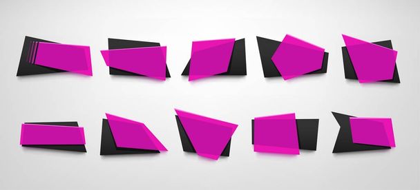 pink banner set - Vettoriali, immagini