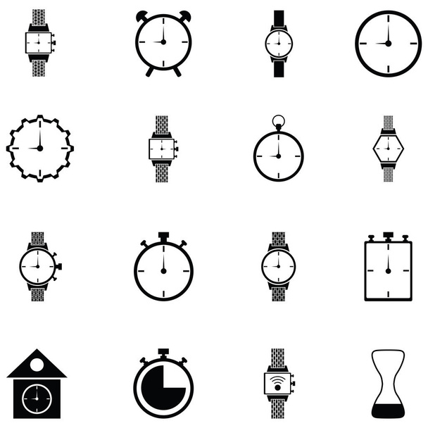 de pictogrammenset horloge - Vector, afbeelding